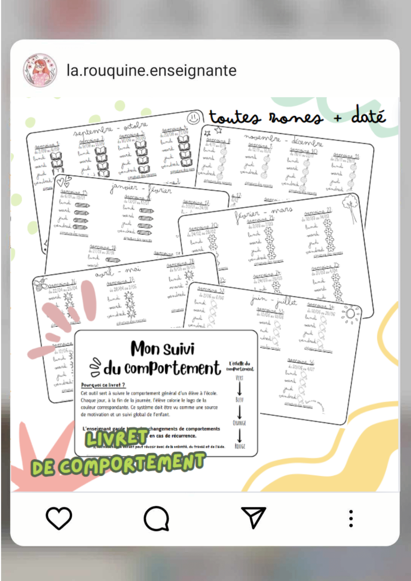 Classe CM1 | Bonjour ! Voici mon **livret de gestion du comportement ...