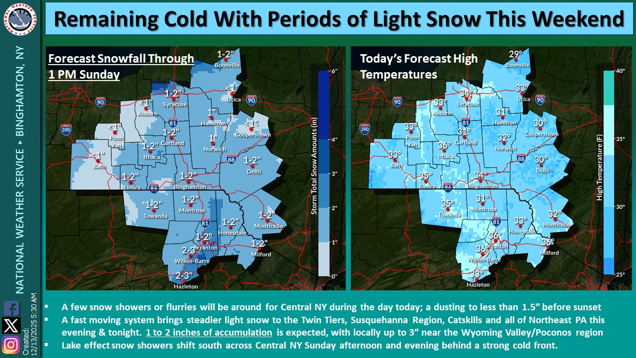 US - Good Saturday Morning! ️ Today: Cold with a few snow showers and ...