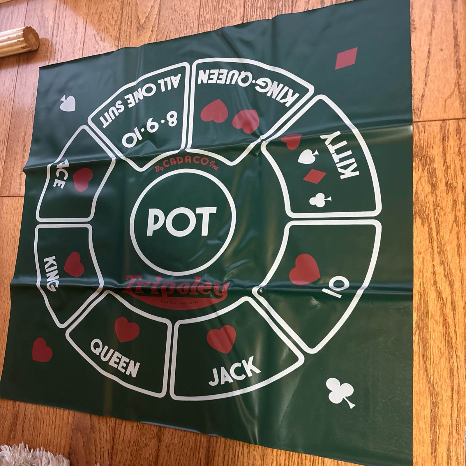 Tripoley Deluxe Layout Board Game Vinyl Mat Michigan Rummy Cadaco ...