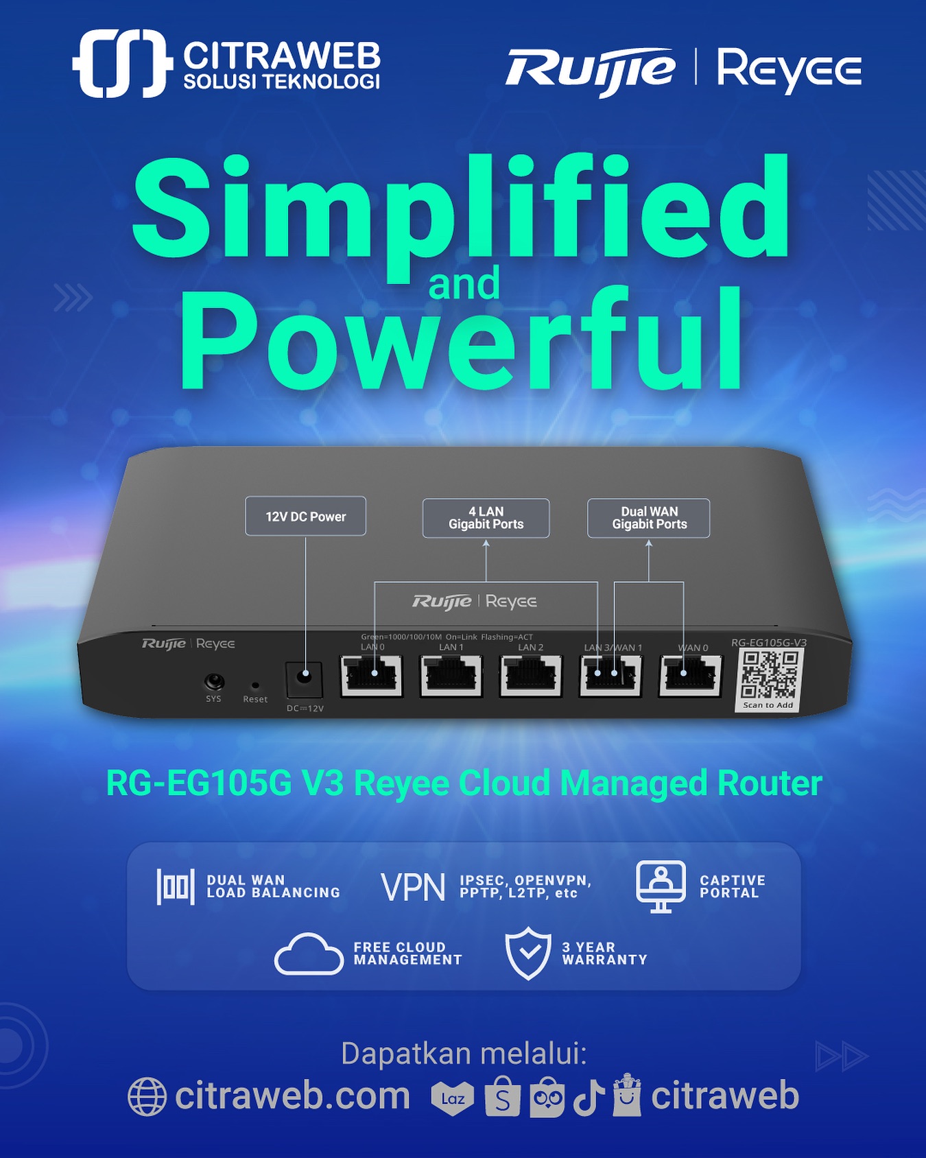 Citraweb - Simplified and Powerful Desktop Router Ruijie Reyee RG ...