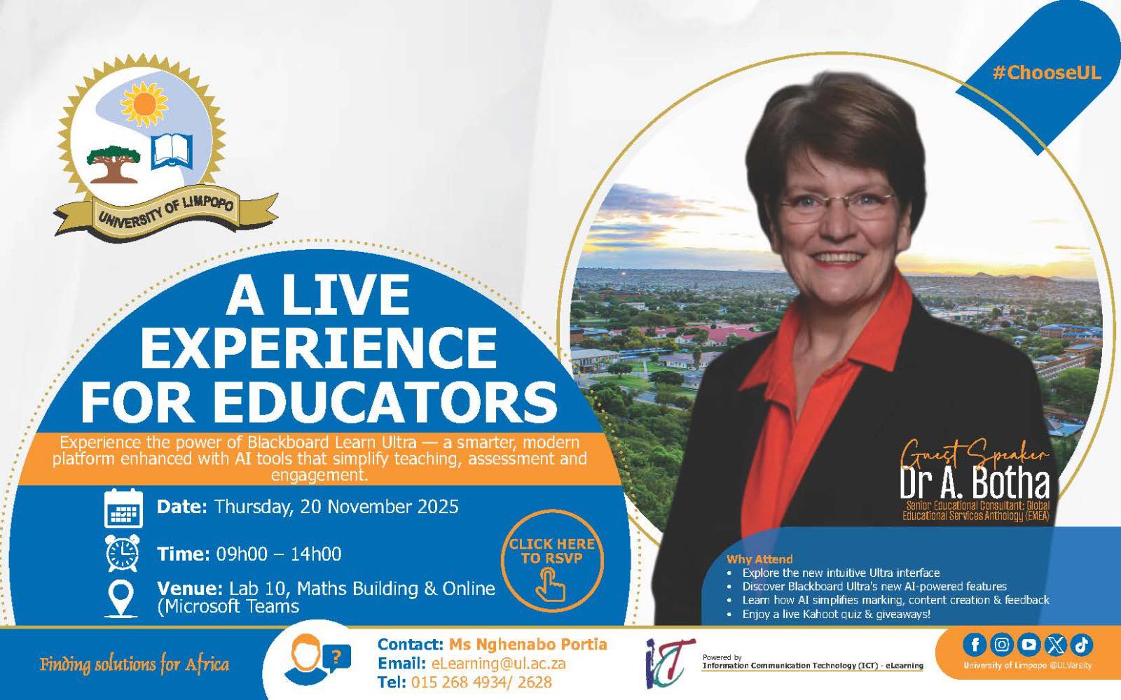 𝐀 𝐋𝐈𝐕𝐄 𝐄𝐗𝐏𝐄𝐑𝐈𝐄𝐍𝐂𝐄 𝐅𝐎𝐑 𝐄𝐃𝐔𝐂𝐀𝐓𝐎𝐑𝐒... - University of Limpopo | Facebook
