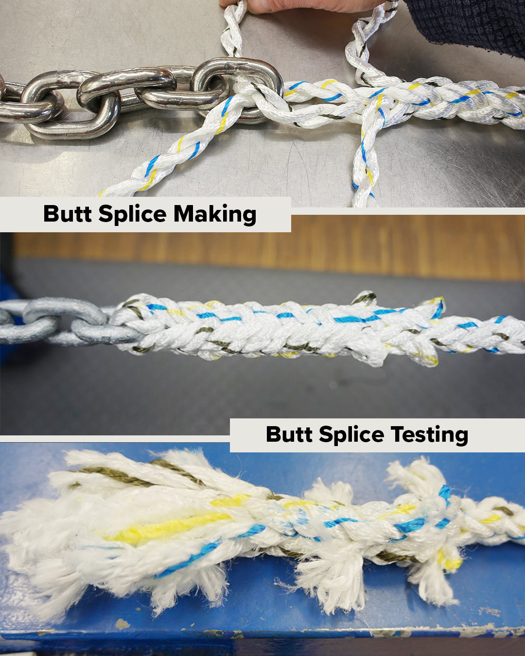 🔗 Rope-to-Chain Splice Strength Test!... - Jimmy Green Marine | Facebook