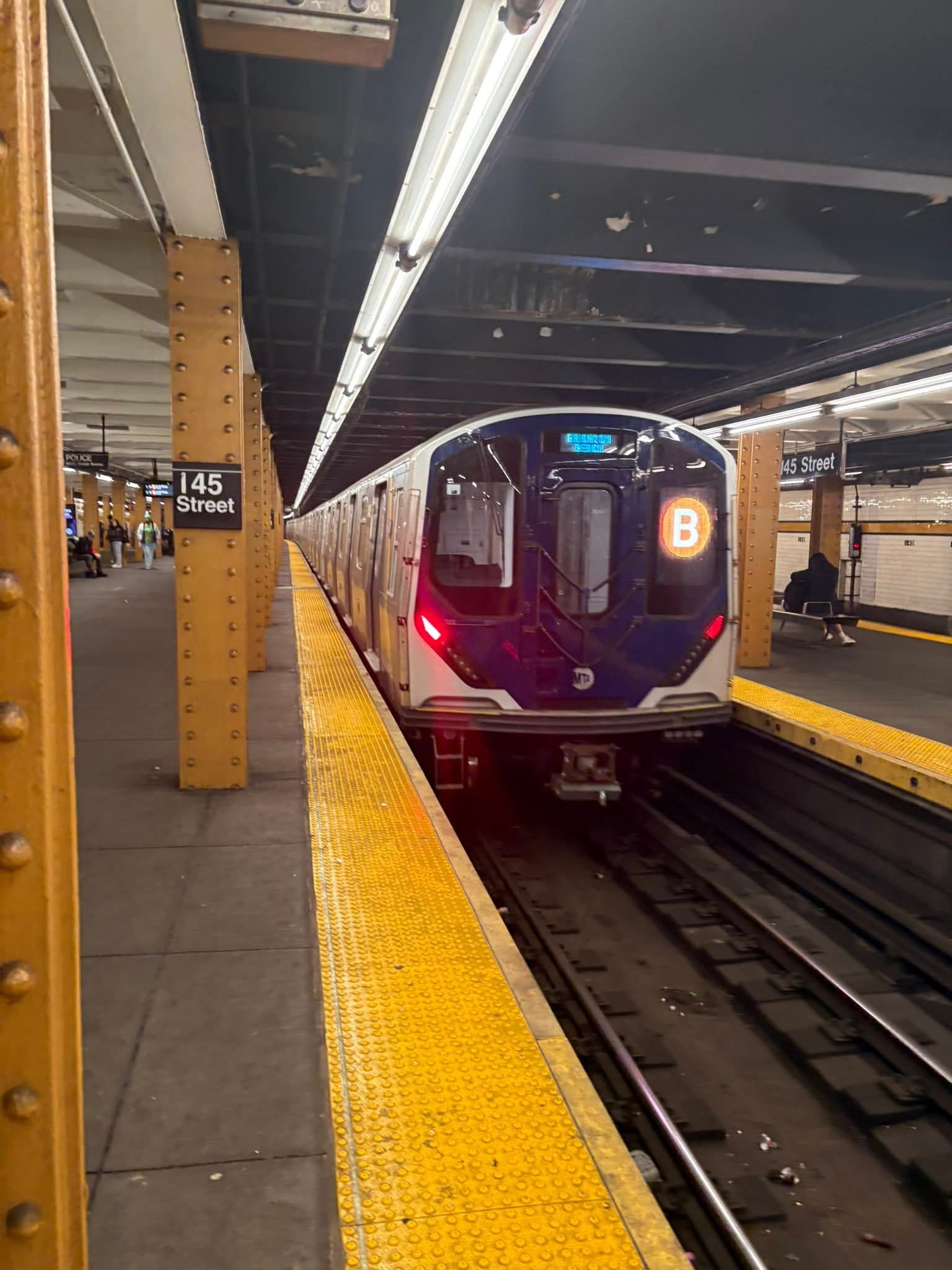 THE B TRAIN AT 145 STREET GOING BACK TO BRIGHTON BEACH BROOKLYN