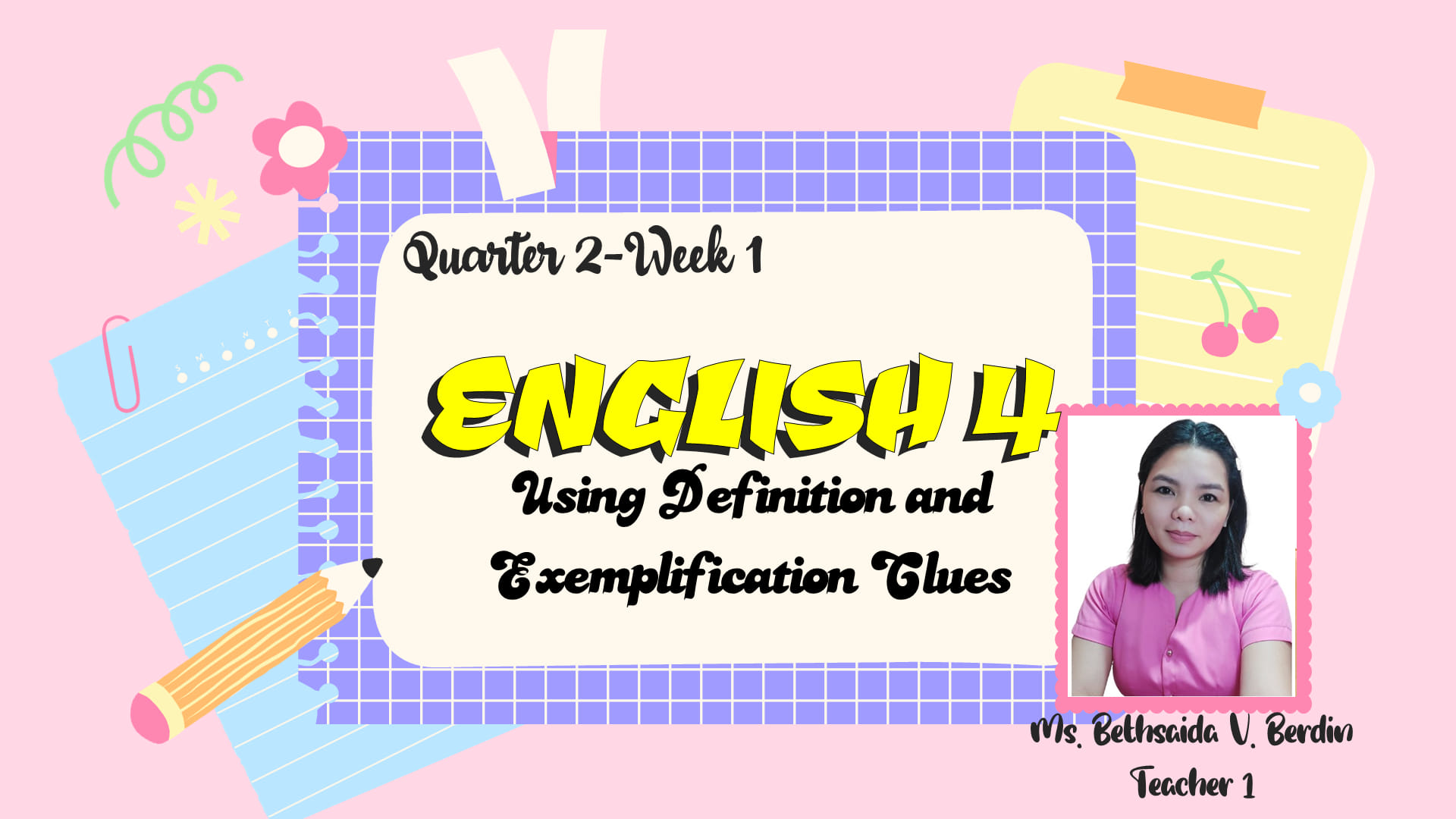 Teacher Beth - Quarter 2 - Week 1: ENGLISH 4 Using... | Facebook