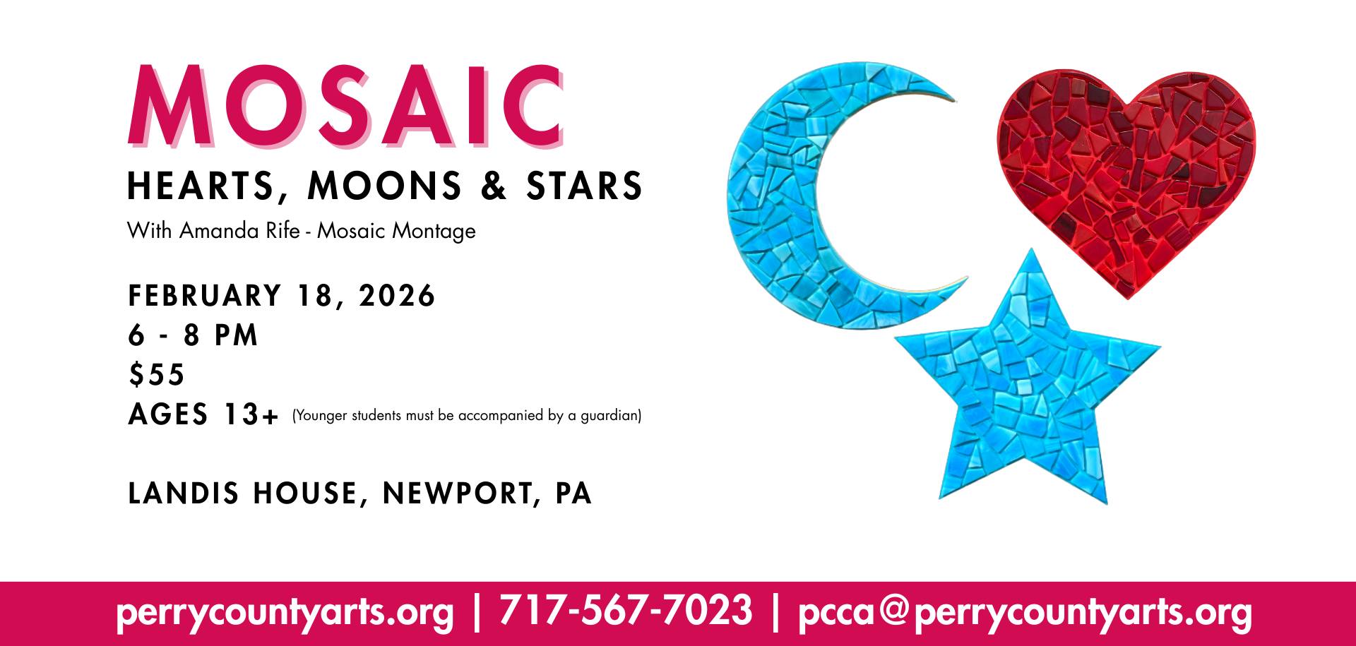 Hearts, Moons & Stars - Mosaic Workshop with Amanda Rife - Mosaic Montage
