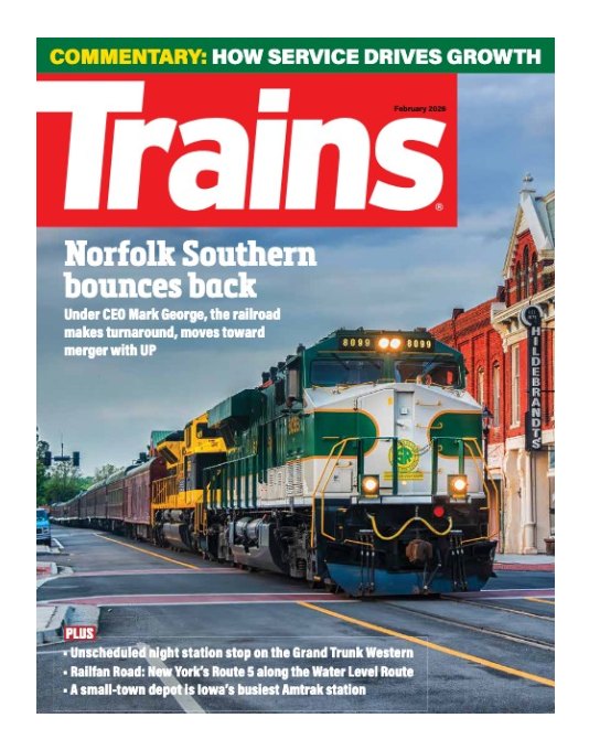 Riley - Augusta featured on the cover of the February issue of Trains ...
