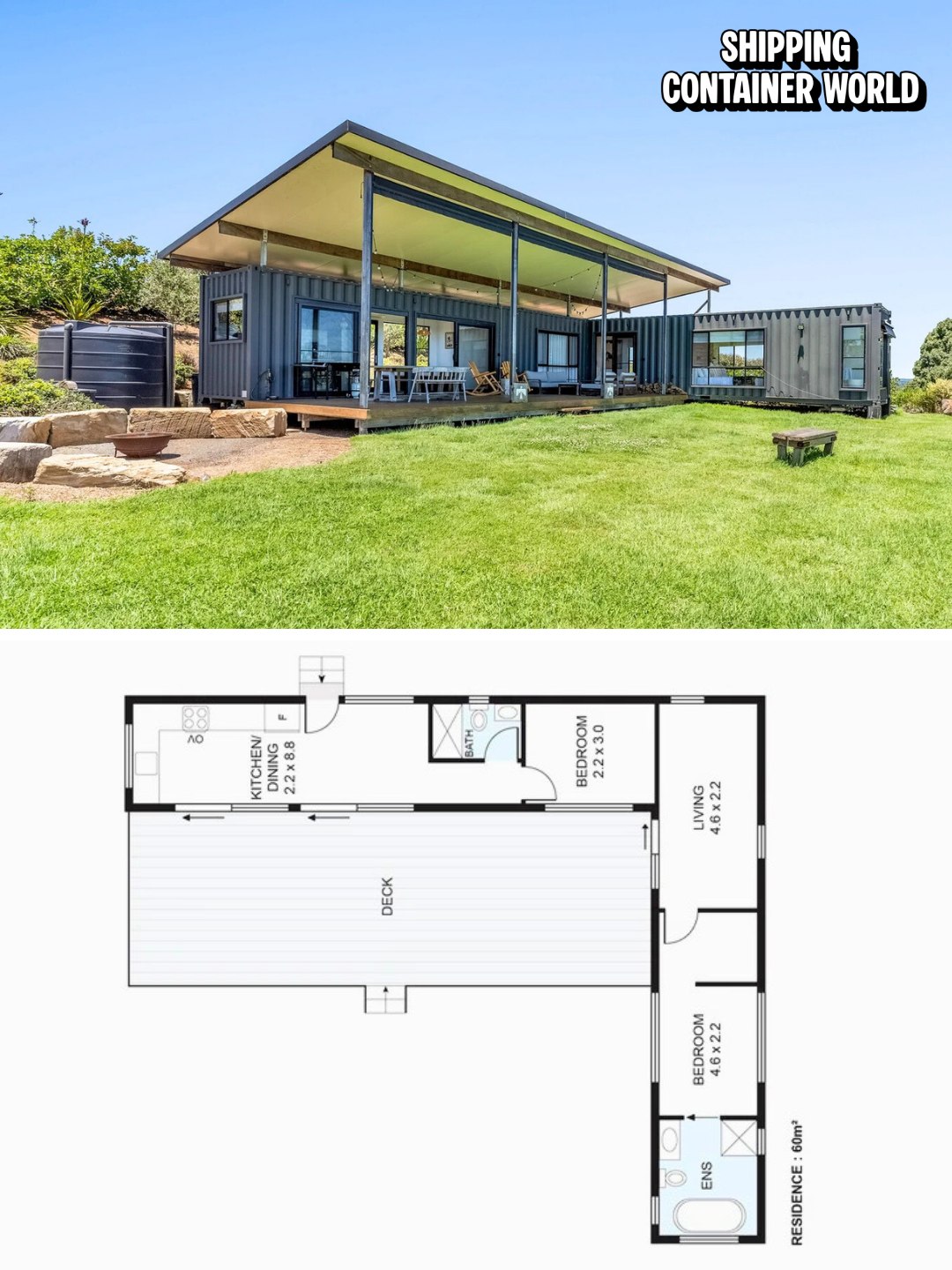 Shipping - Stunning 645 Sq Ft L-Shaped Container Home with a Massive ...
