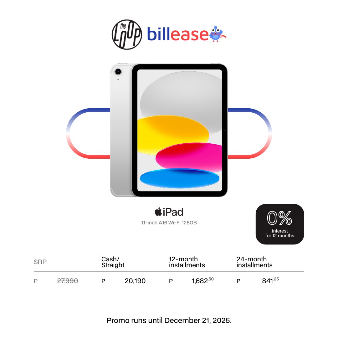 The Loop - Unwrap a year of relief! 🎁 Save up to P17,300 on select iPad ...