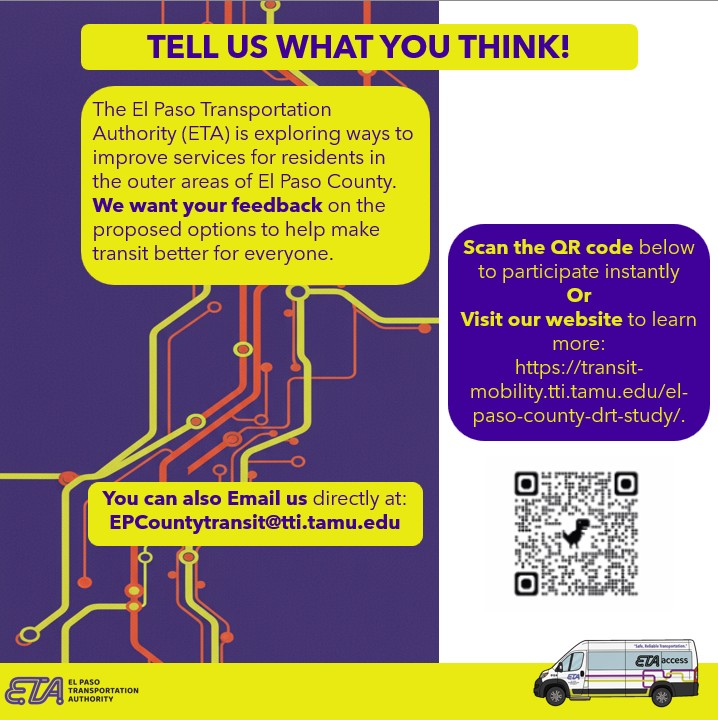 🚍 We want to hear... - El Paso Transportation Authority - ETA | Facebook