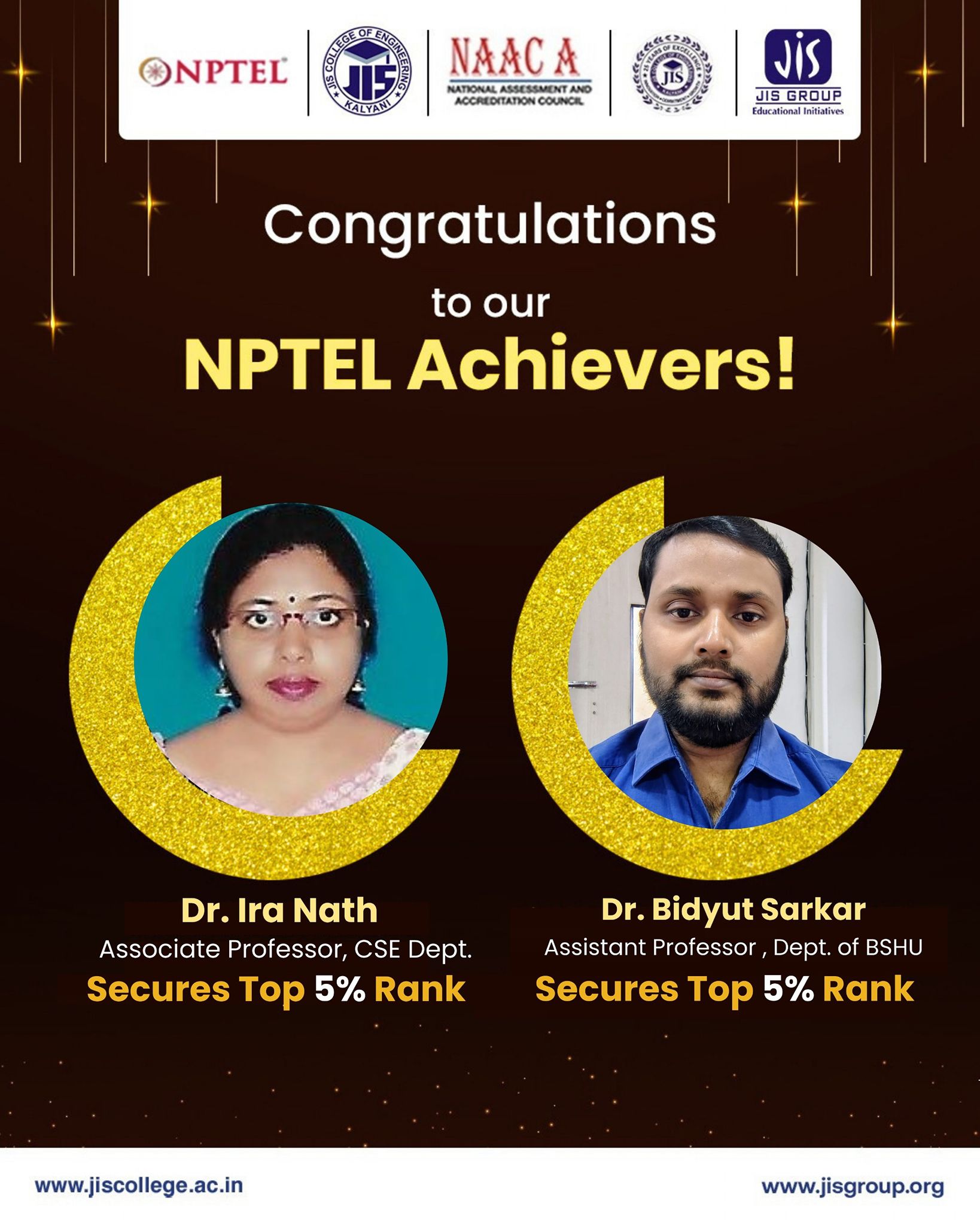 JIS - 🎉 Heartiest Congratulations to Our NPTEL Achievers! 🎉 We are ...