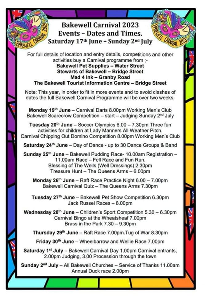 Queens - Bakewell Carnival 2023 is nearly upon us 🌞🎡🍻🎉🦆... A ...