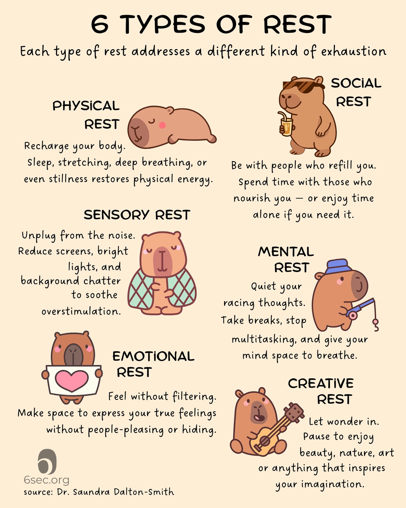 Six - 💤 6 Types of Rest You Might Be Missing 💤 Rest isn’t just about ...