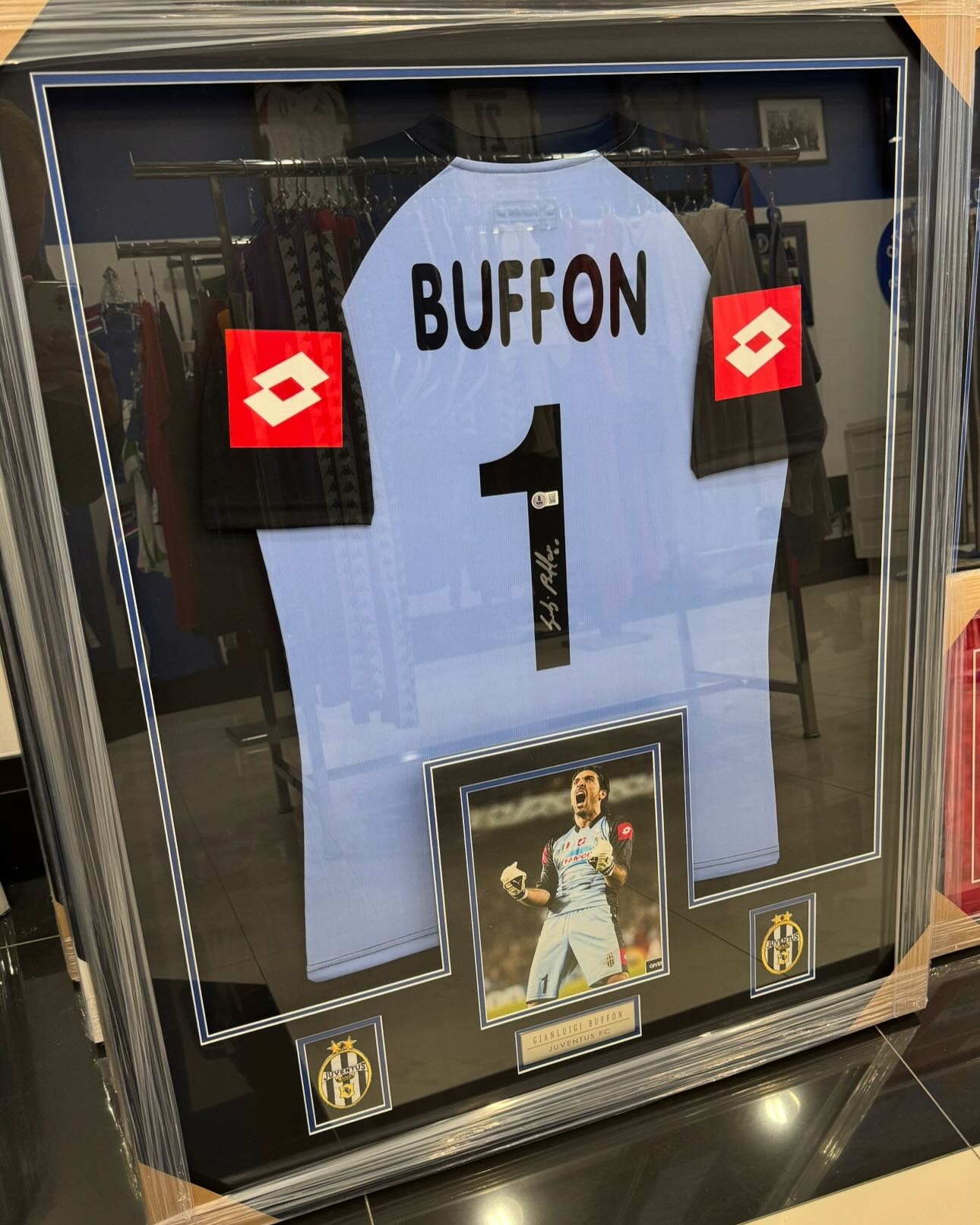 GIANLUIGI BUFFON BACK SIGNED JUVENTUS 2002-03 BLUE GOALKEEPER 