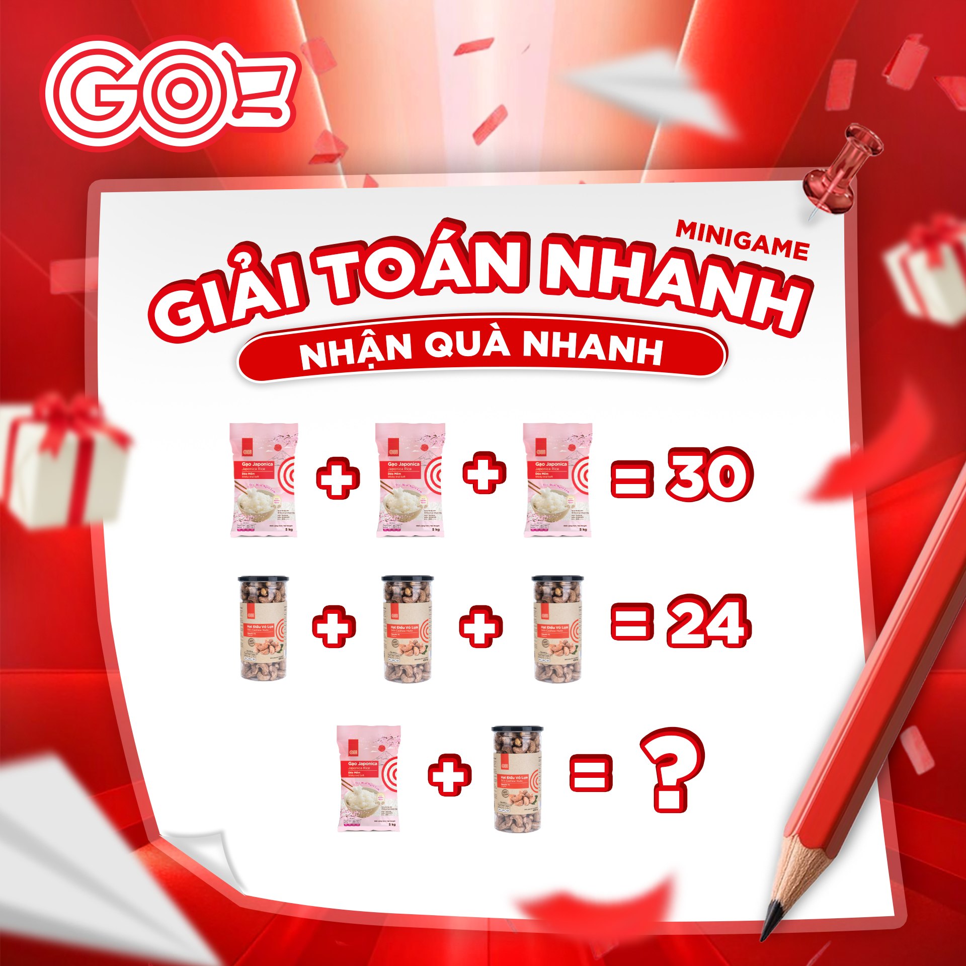GO - [MINIGAME] GIẢI TOÁN NHANH NHẬN QUÀ 