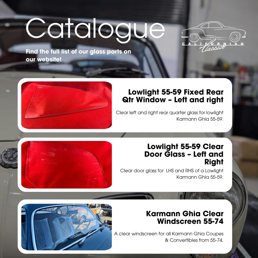 Californian - 🚘 New in our Catalogue! We stock high-quality clear glass ...