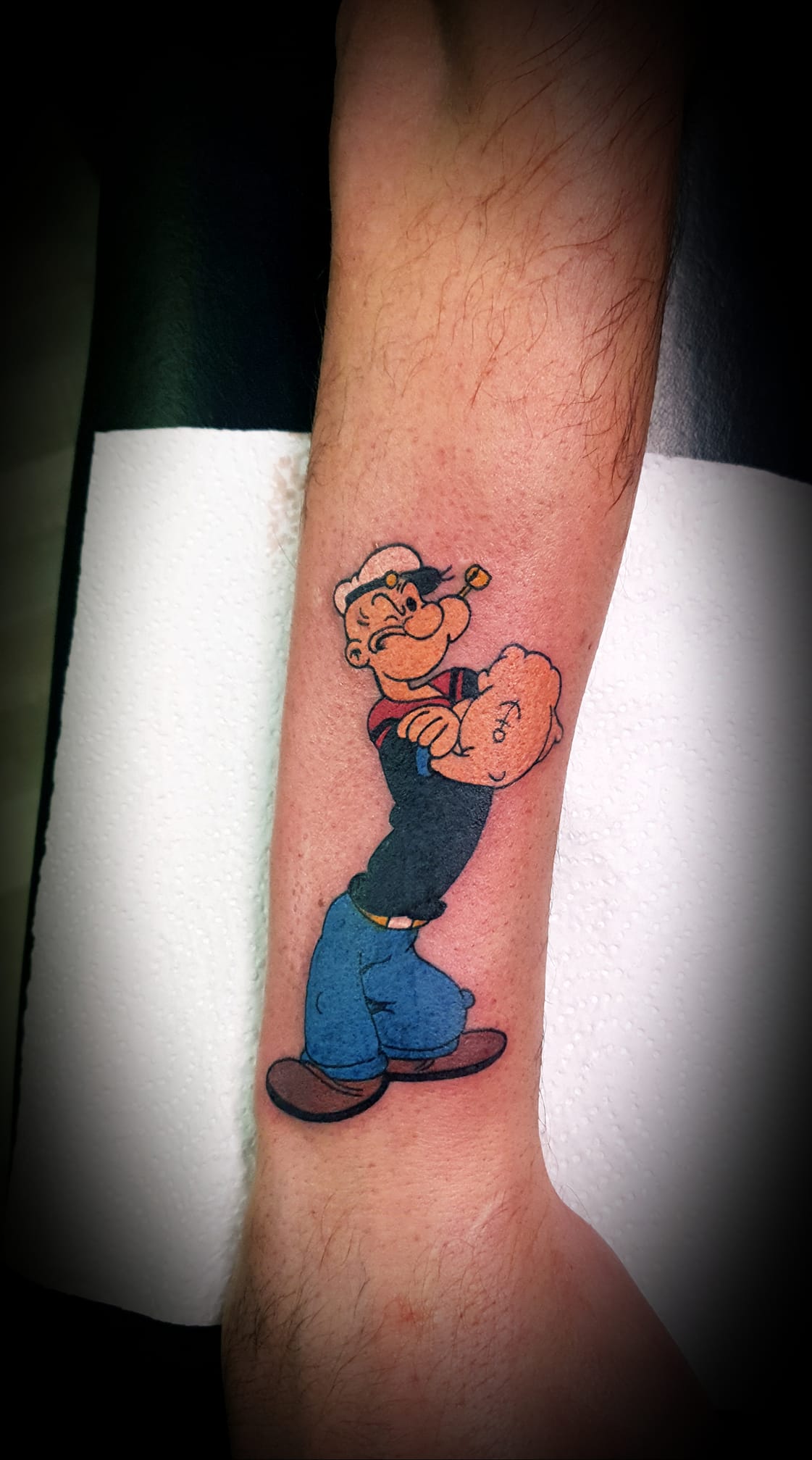 Tatouage De Popeye Sur L Avant Bras