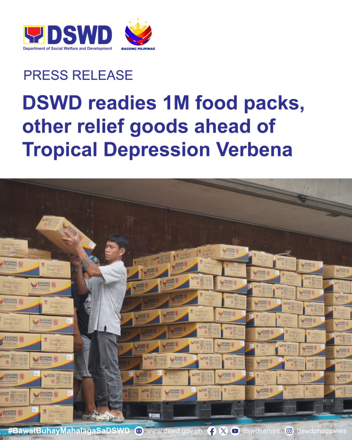 Department - DSWD PRESS RELEASE: DSWD readies 1M food packs, other ...