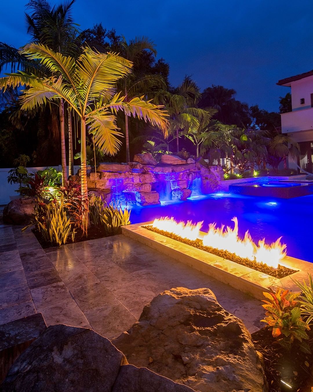 Our pools shine bright at night. We... - Lucas Lagoons Design | Facebook