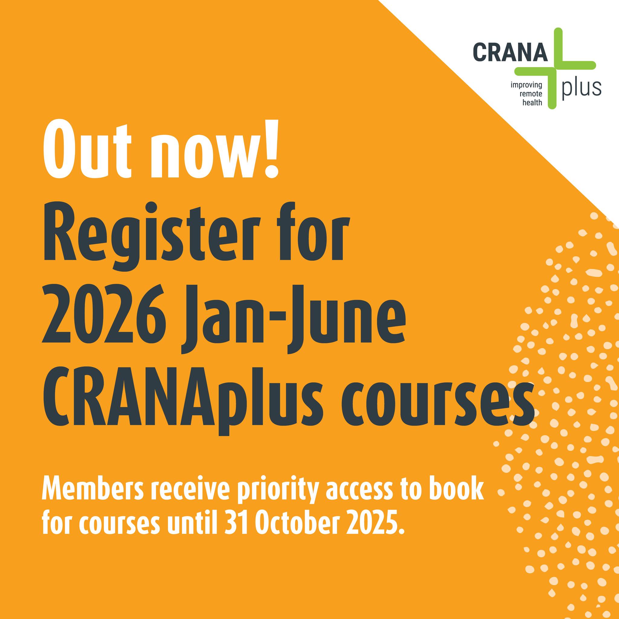 CRANAplus - The 2026 CRANAplus course schedule for... | Facebook