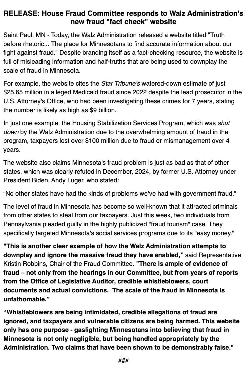 Alpha - NEW: The Minnesota House Fraud Committee slams the Walz ...