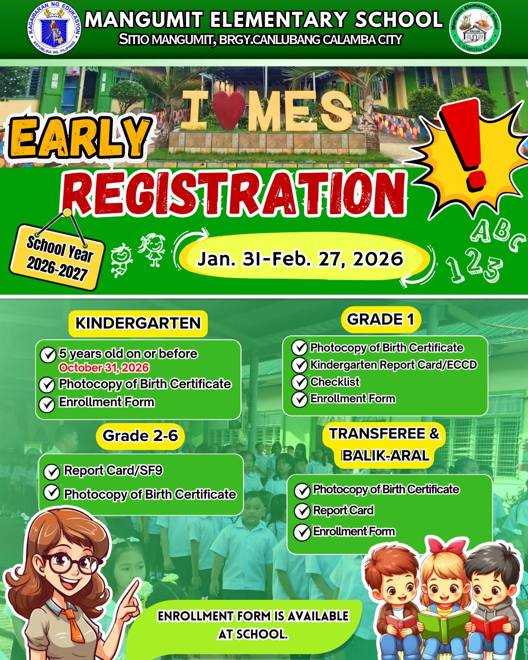 DepEd - ‼️ EARLY REGISTRATION FOR S.Y. 2026–2027 ‼️ “Makapag-aral ay ...