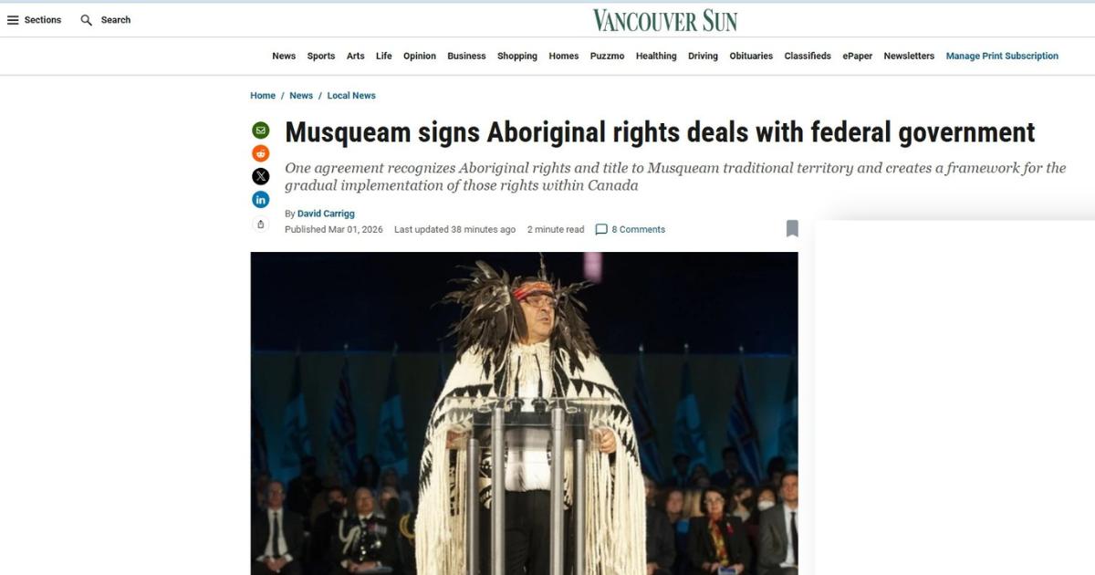 Musqueam - A feature in The Vancouver Sun highlights the... | Facebook