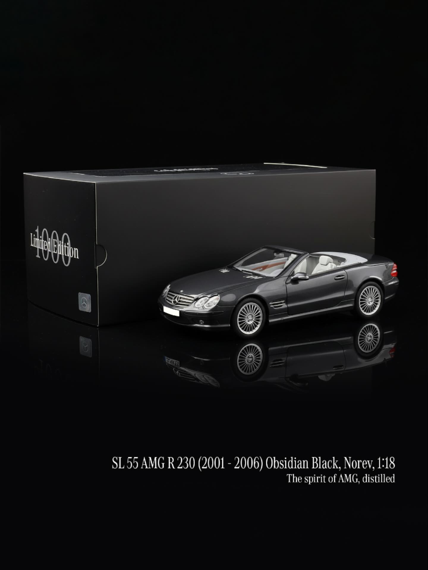 SL 55 AMG R230(2001 - 2006)Obsidian Black, Norev, 1:18 A