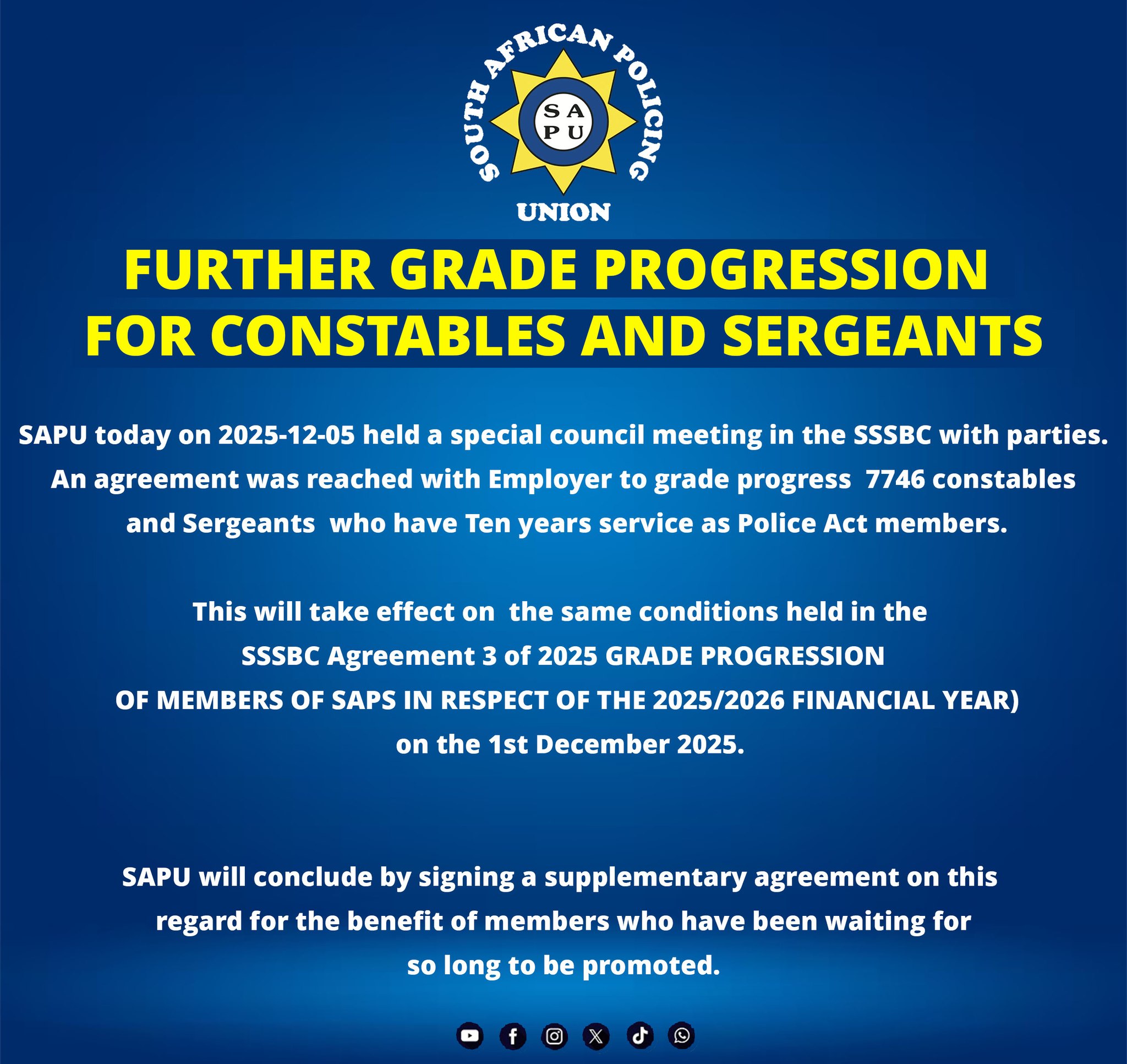 SAPU GRADE PROGRESSION... - South African Policing Union | Facebook