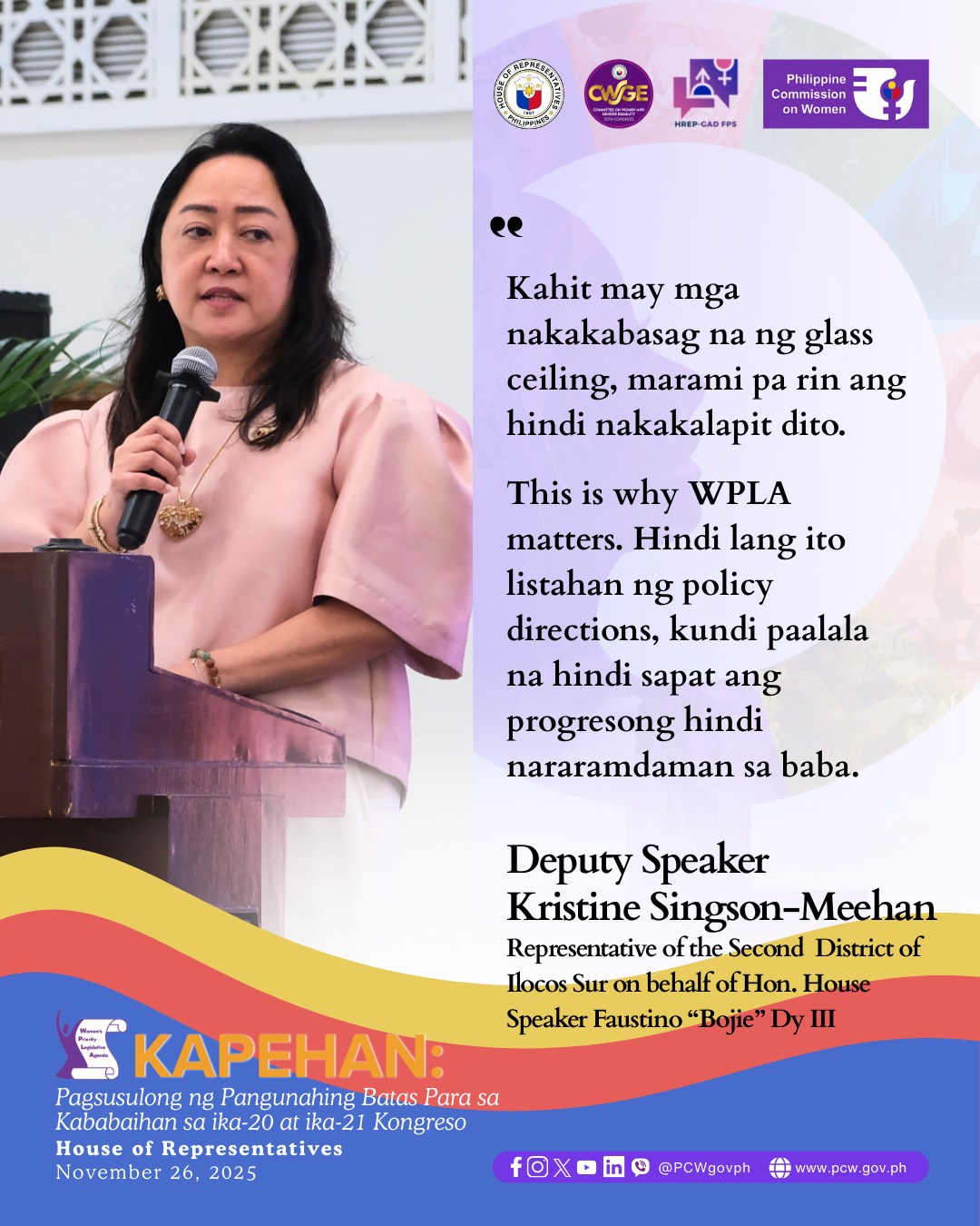 Philippine - The WPLA launching today at the House of Representatives ...