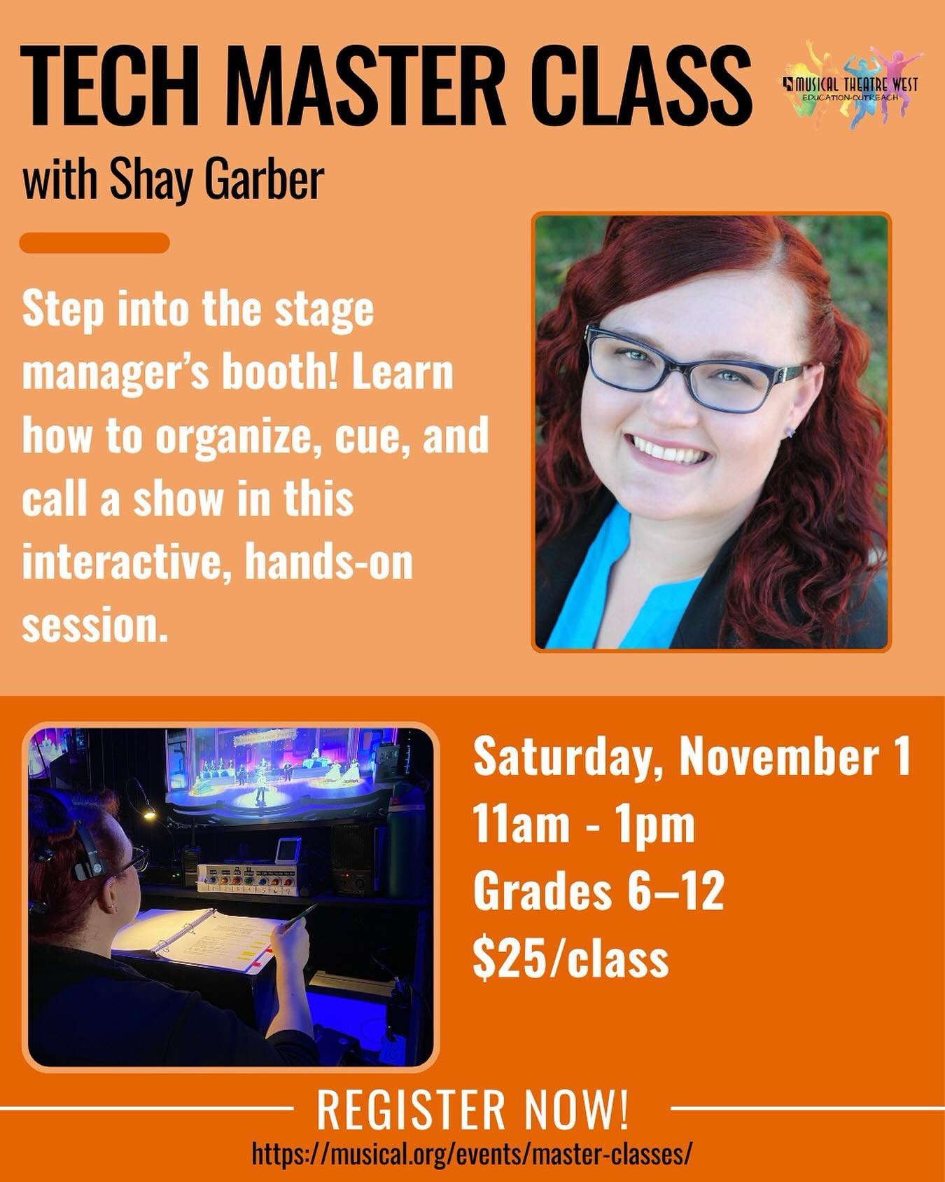 🎧 Step into the stage manager’s... - Musical Theatre West | Facebook