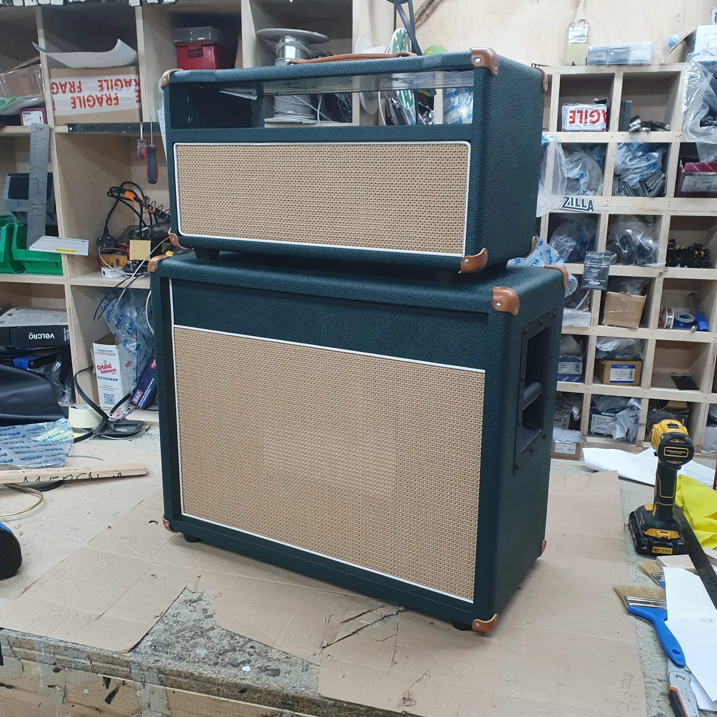 Here's a nice Mini Modern 1x12 with a custom head shell.