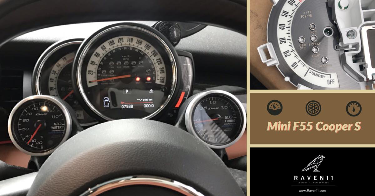Mini F55 Cooper S Defi meter x Duell AG new gauge faces from 