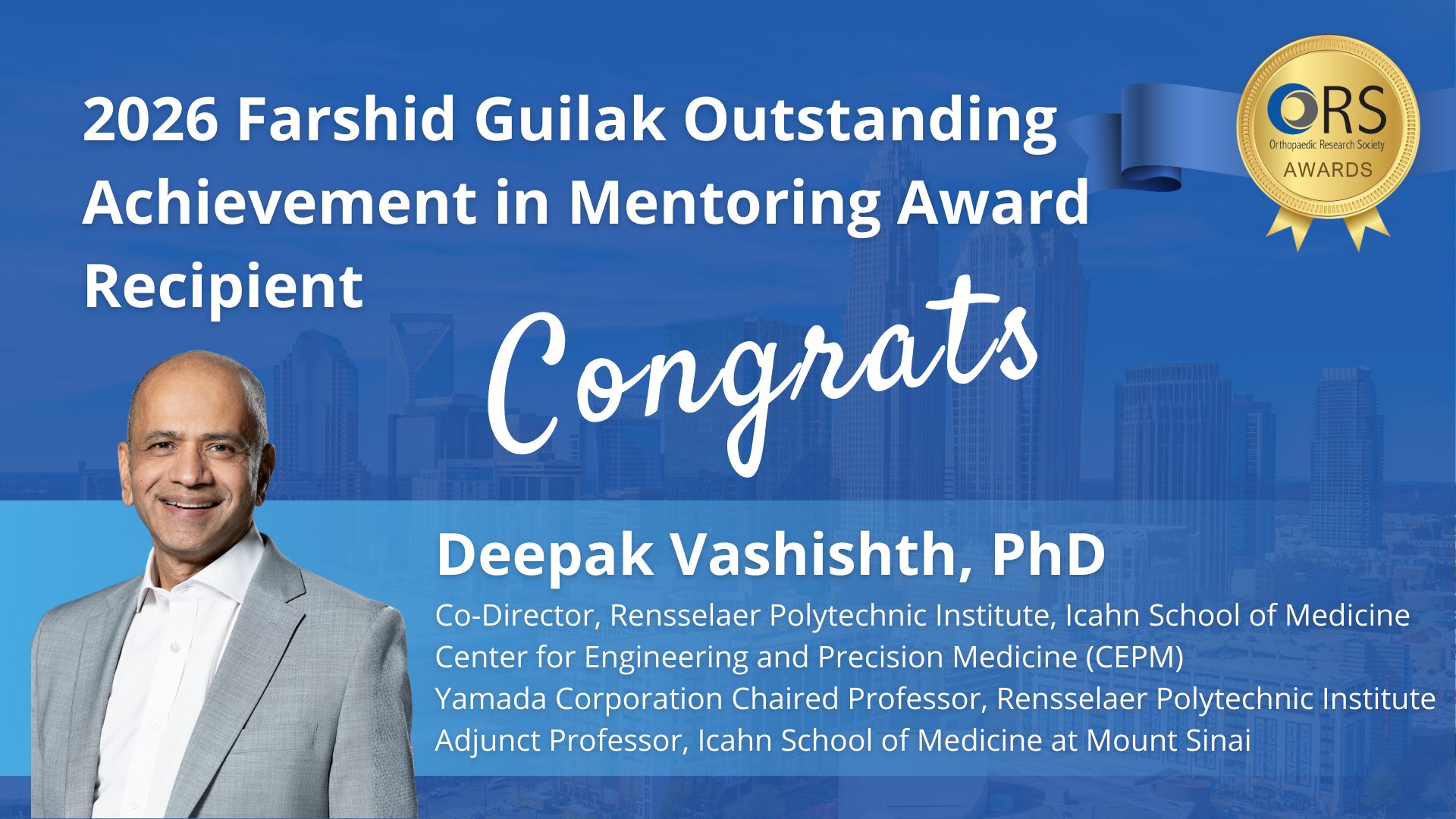 Orthopaedic - 🎉 Congratulations to Deepak Vashishth, PhD, recipient of ...