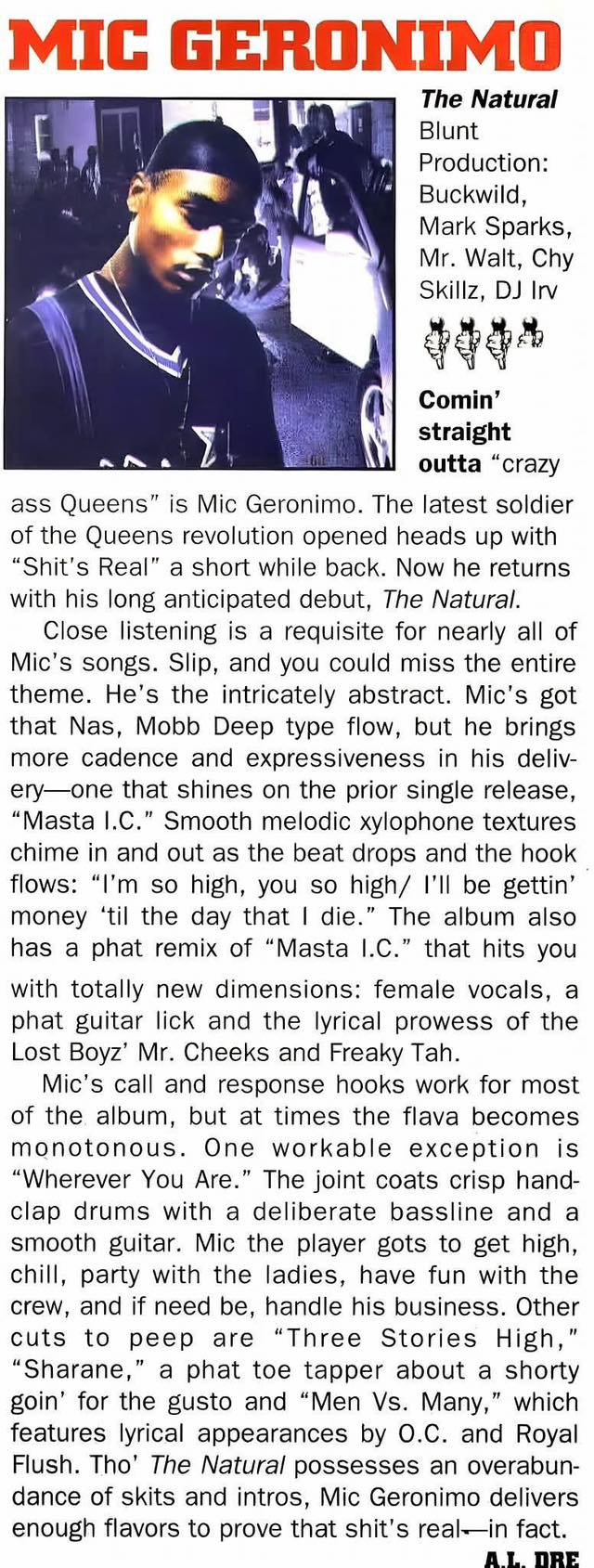 The Source's review and mic rating for Mic Geronimo - The Natural