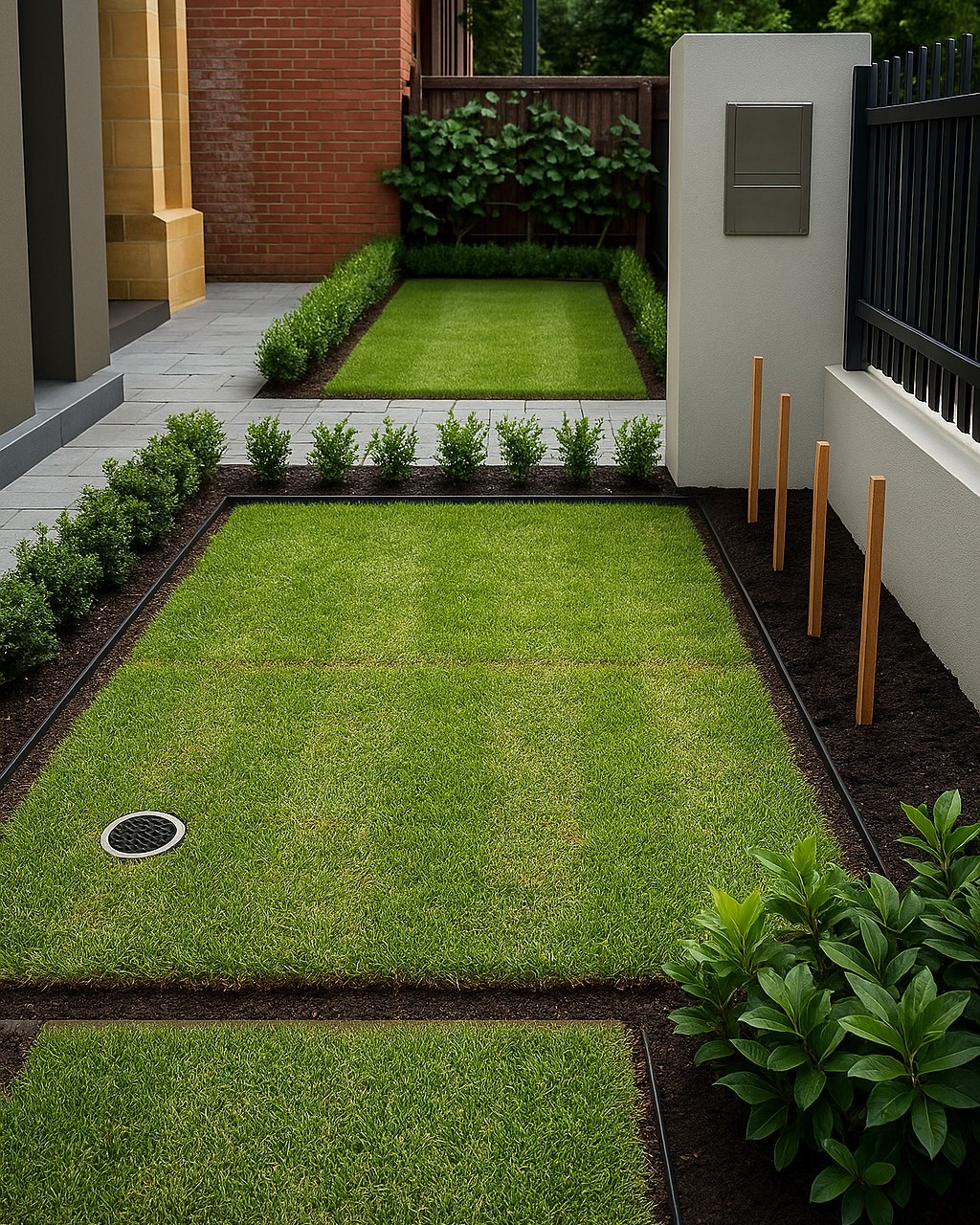 Garden - Our team transformed this narrow entry space into a neat ...