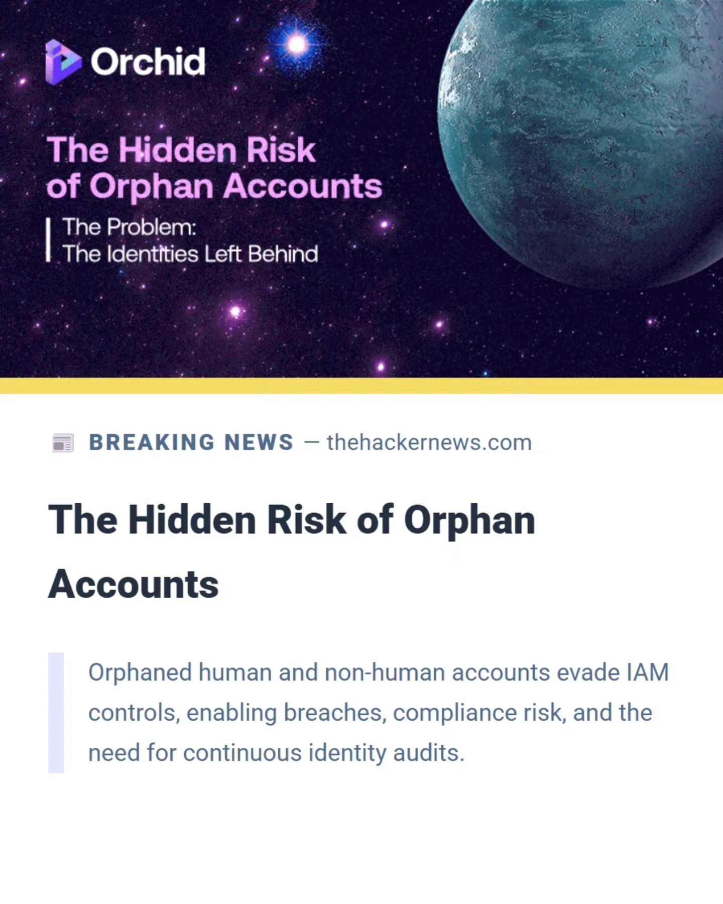 The Hacker - ⚠️ Most enterprises have a hidden risk: orphan accounts ...
