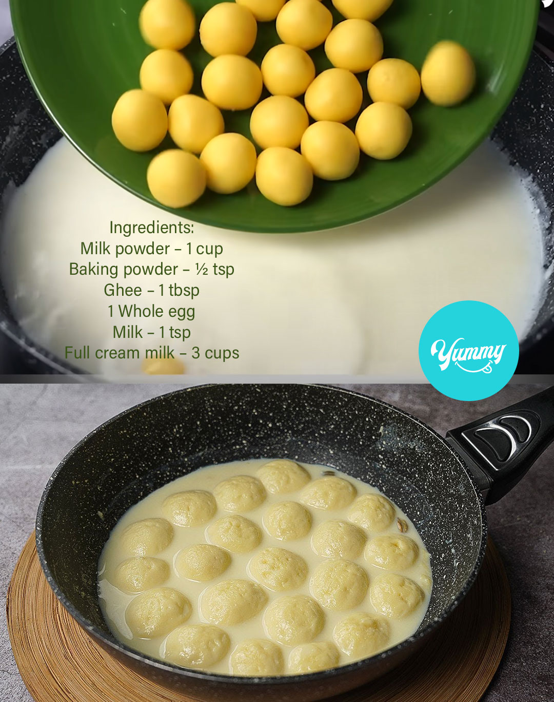 Yummy - Milk Powder Rasmalai Recipe Ingredients: - Milk powder – 1 cup ...