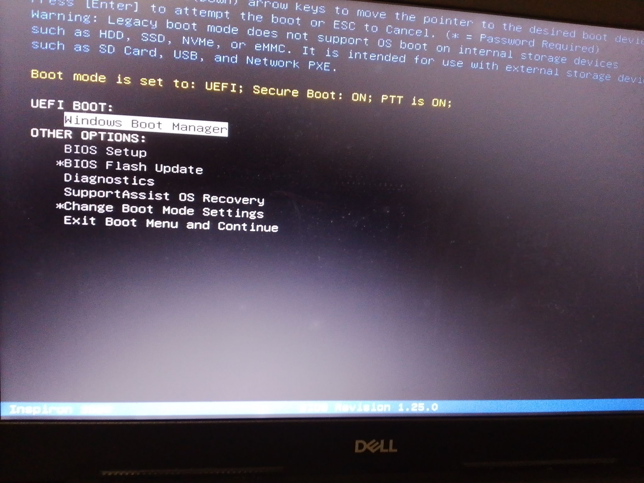Dell Safe Boot access without BIOS access