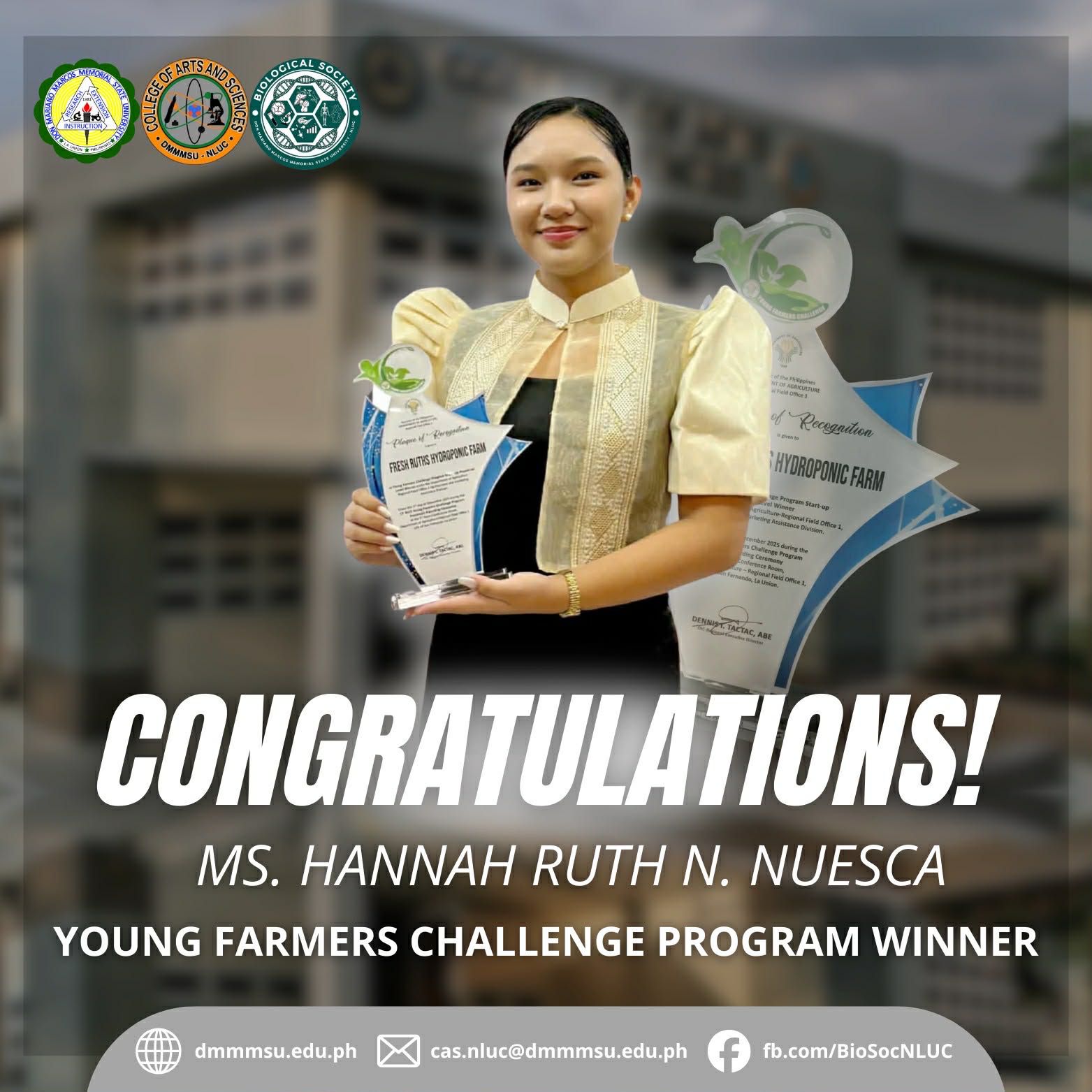 Biological - Huge congratulations to Ms. Hannah Ruth N. Nuesca, BS ...