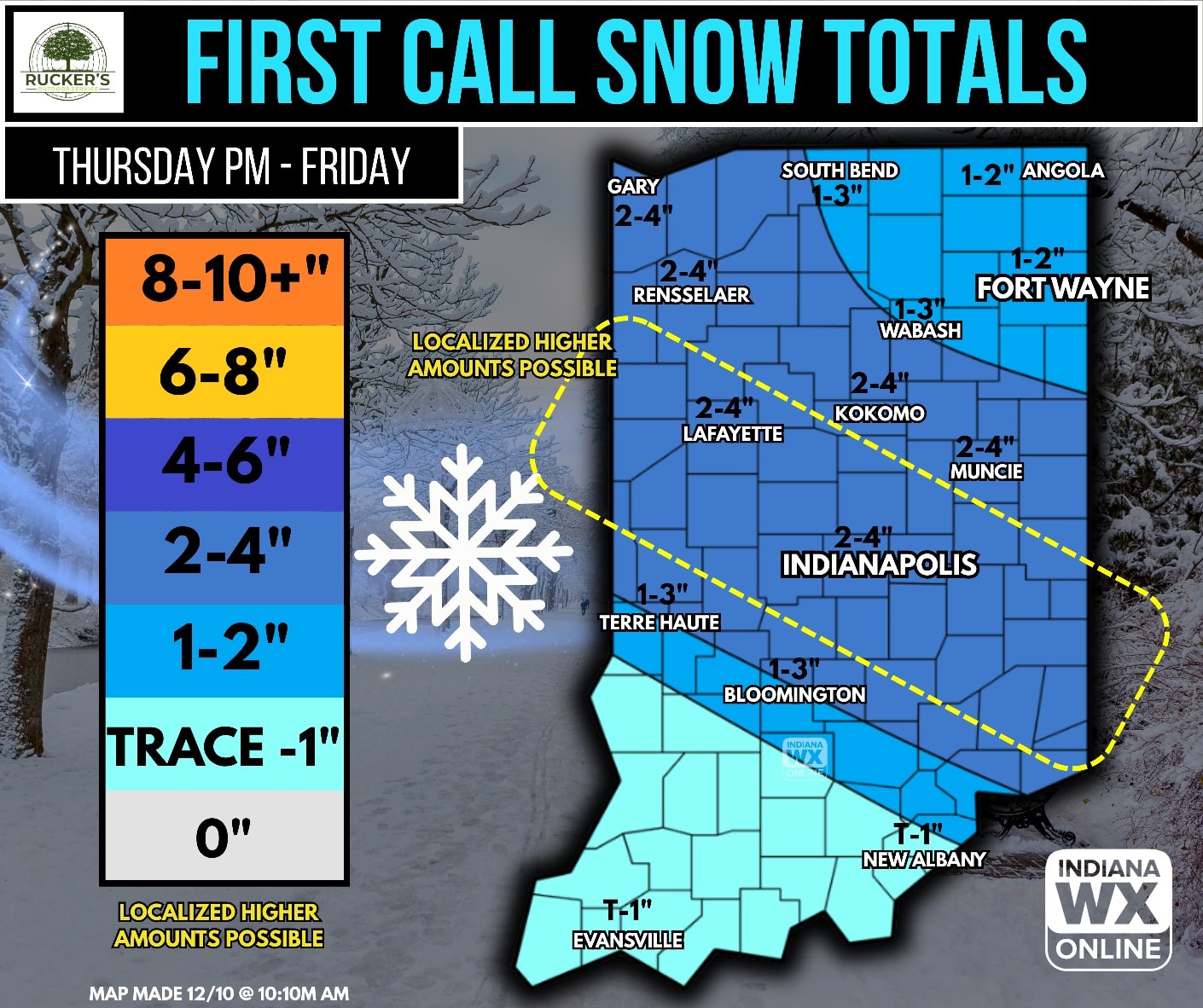 Indiana - **OUTDATED** 📣First call snow totals! Our next clipper system ...