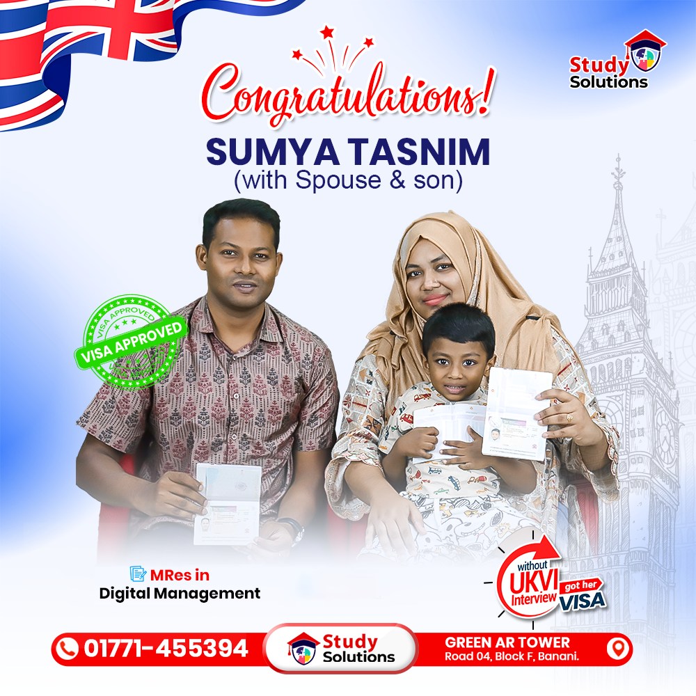 Study - 🟡 Without a UKVI interview, our beloved student Sumya Tasnim ...