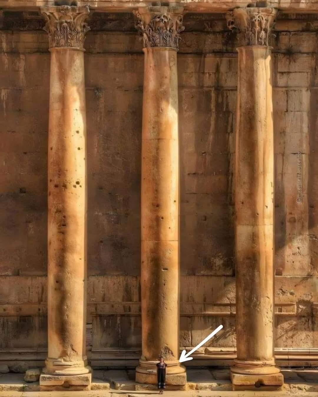 Just - The massive granite columns at the Baalbek Temple in Lebanon are ...