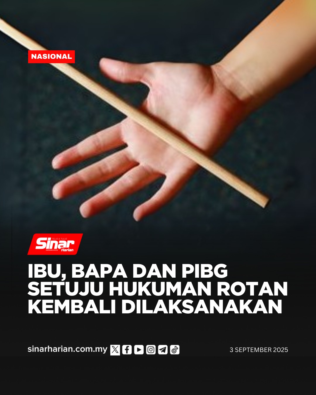 Sinar - Hukuman rotan wajar dilaksanakan semula di sekolah, namun ...