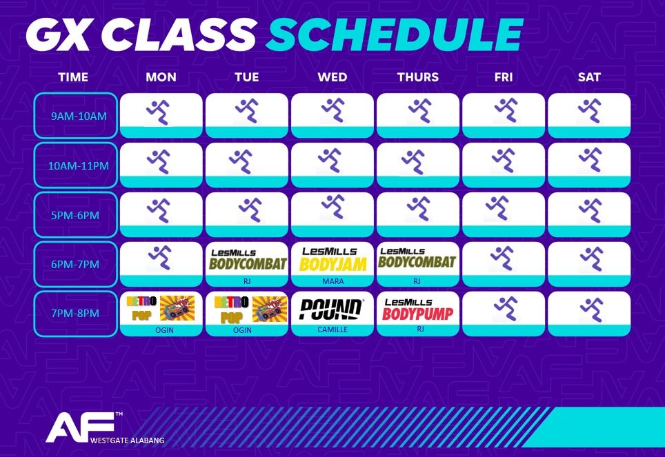 Anytime - GX TIMETABLE FOR January 2026 GX Classes has a lot of ...