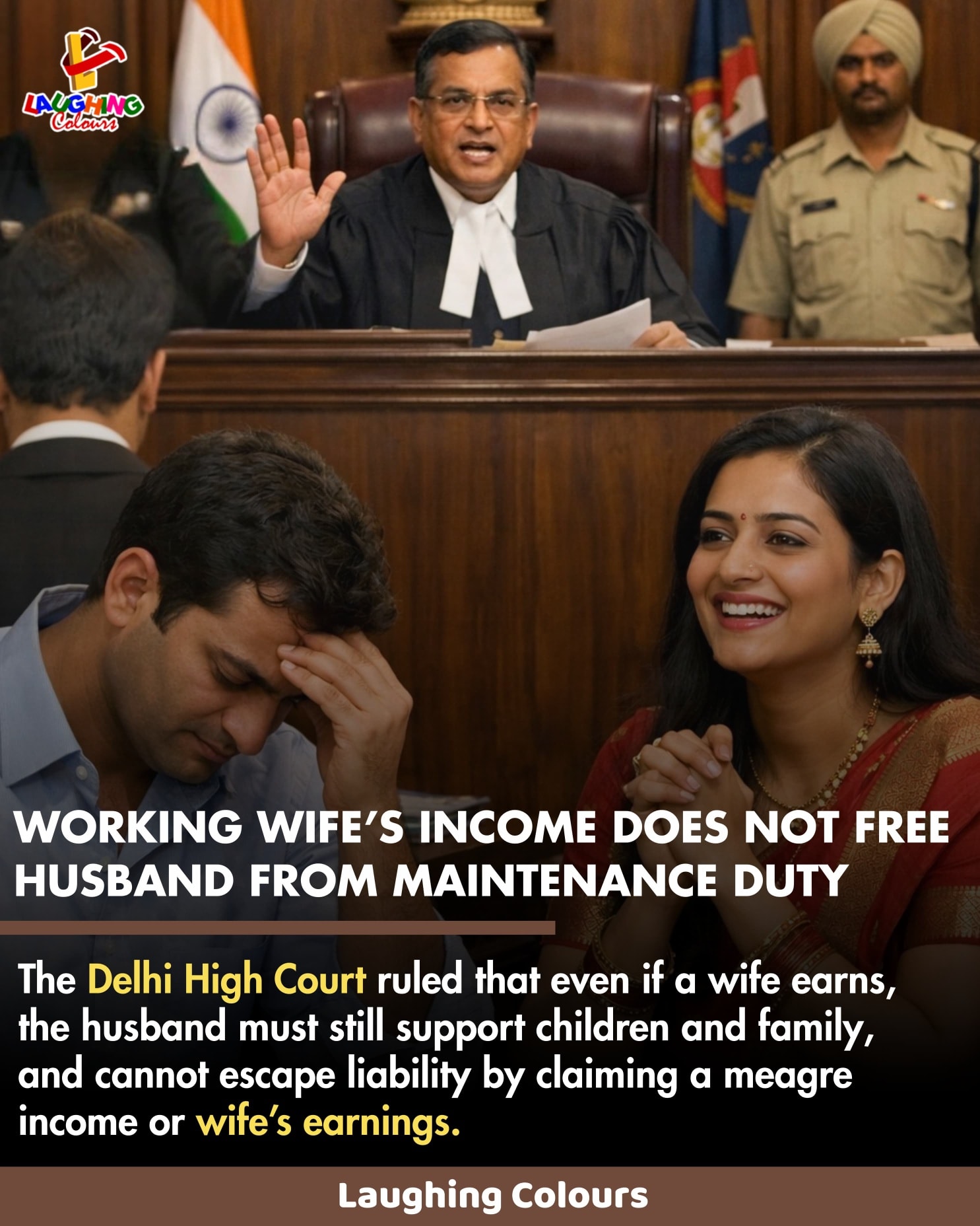 Working wife income ruled 👨‍⚖️... - Laughing Colours | Facebook