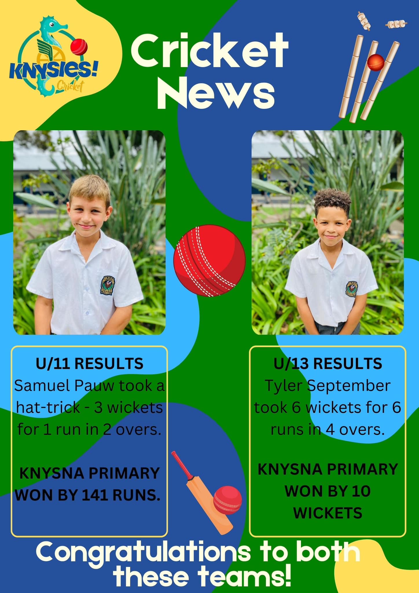 Knysna - 🏏 Triple Victory for Our Young Cricketers! 🏆🔥 A huge ...