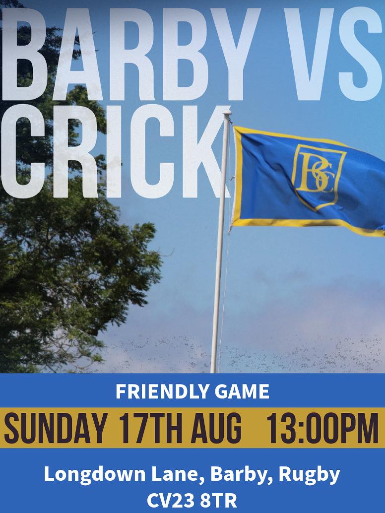 Barby - Barby host Crick CC on Sunday in a friendly game. Enjoy the ...