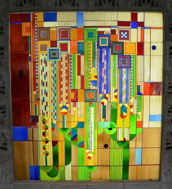 Stained glass, Frank Lloyd Wright Arizona Biltmore Hotel, Phoenix