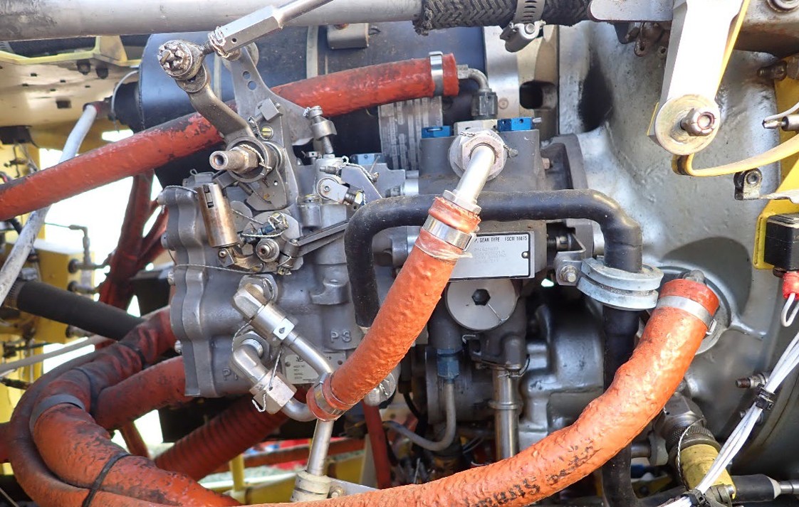 Aviation - View of the fuel control unit (FCU) and engine driven fuel ...