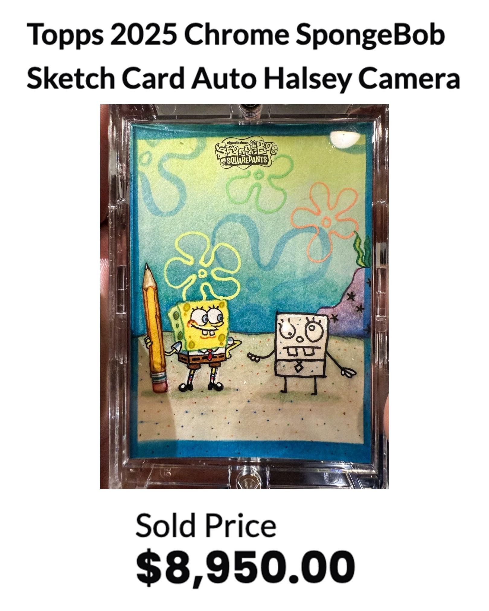 What's the value of a one of one hand sketched SpongeBob Topps